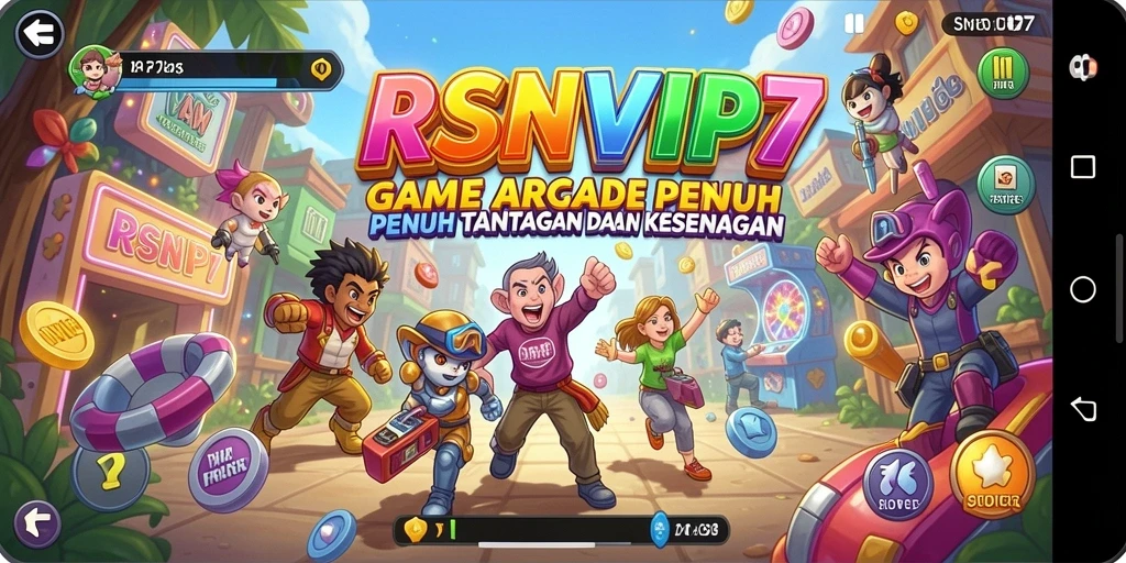 Tampilan gameplay menarik dari RSNVIP7 dalam suasana arcade.