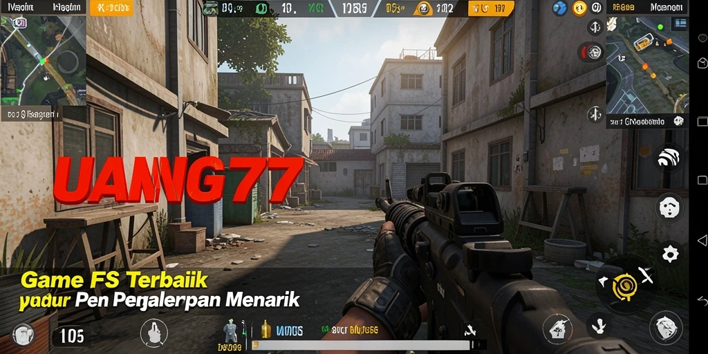 Tangkapan layar gameplay UANG77 menampilkan aksi tembakan intens.